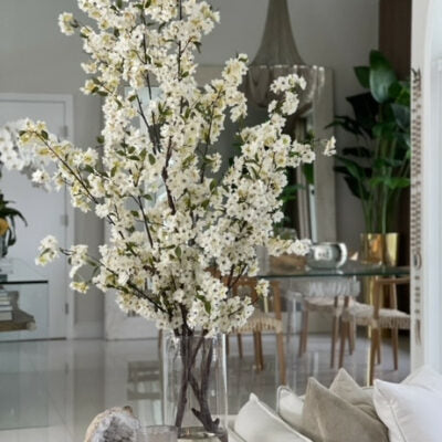 Fleurs de Cerisier dans un Cylindre en Verre de 16″